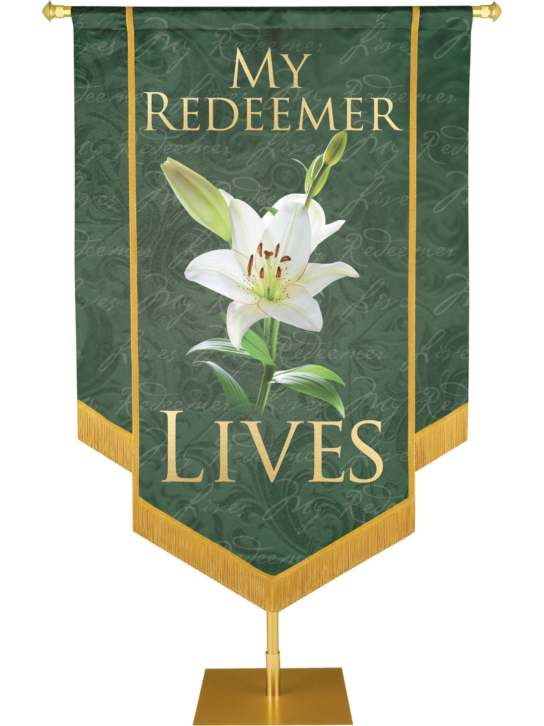 Names of Christ My Redeemer Lives Embellished Banner - Handcrafted Banners - PraiseBanners