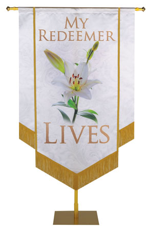 Names of Christ My Redeemer Lives Embellished Banner - Handcrafted Banners - PraiseBanners