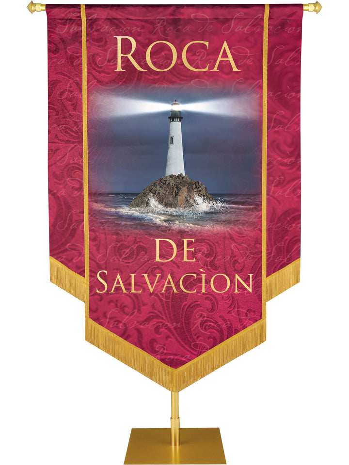 Roca De Salvacion Embellished Banner - Handcrafted Banners - PraiseBanners