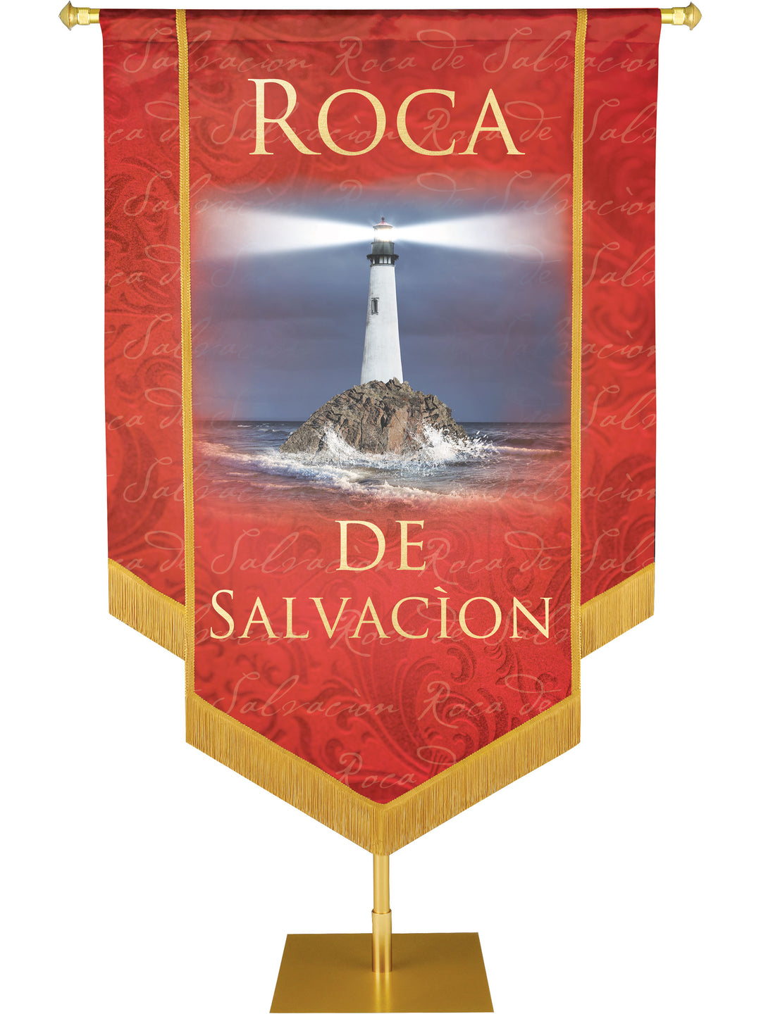 Roca De Salvacion Embellished Banner - Handcrafted Banners - PraiseBanners