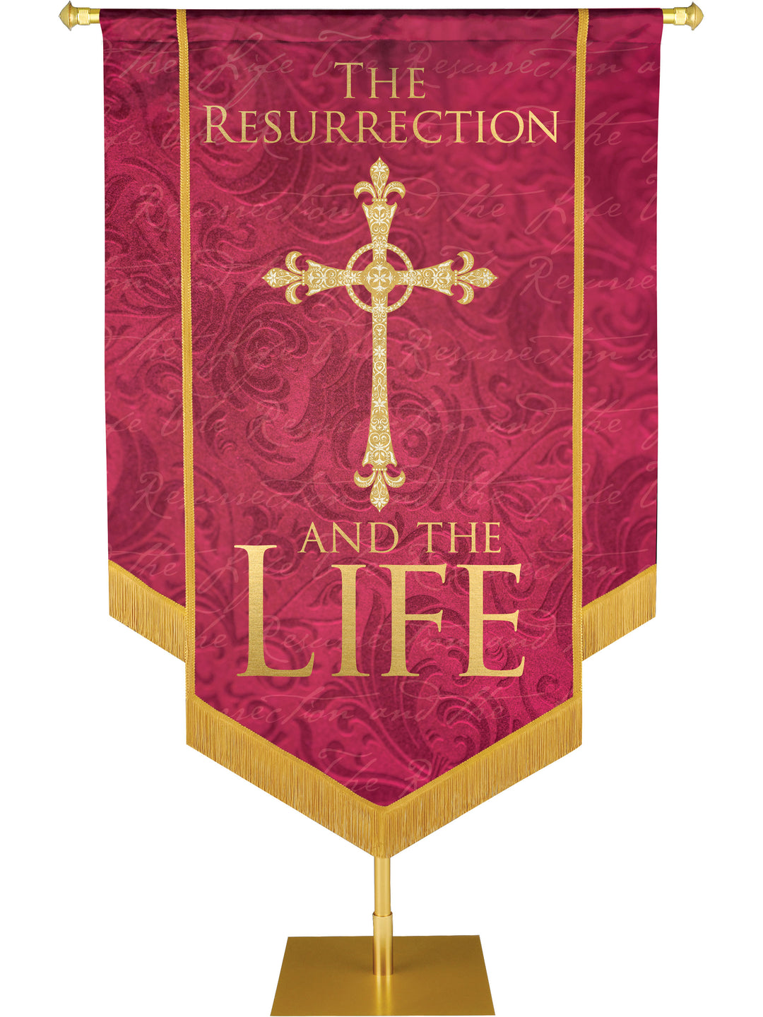 Names of Christ The Resurrection And The Life Embellished Banner - Handcrafted Banners - PraiseBanners