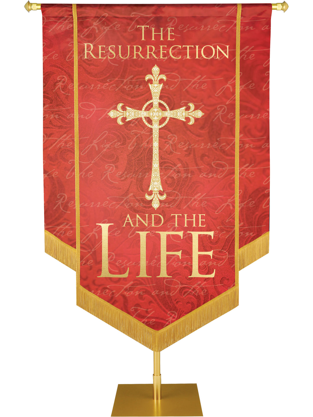 Names of Christ The Resurrection And The Life Embellished Banner - Handcrafted Banners - PraiseBanners