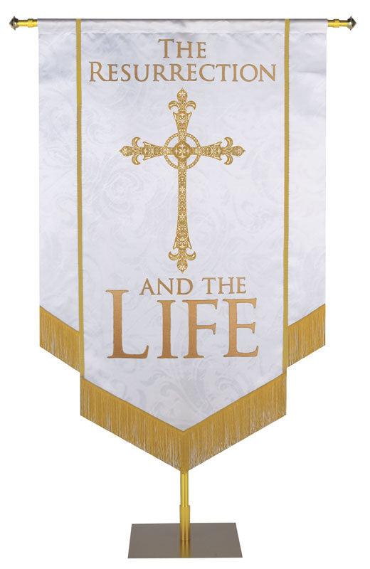 Names of Christ The Resurrection And The Life Embellished Banner - Handcrafted Banners - PraiseBanners