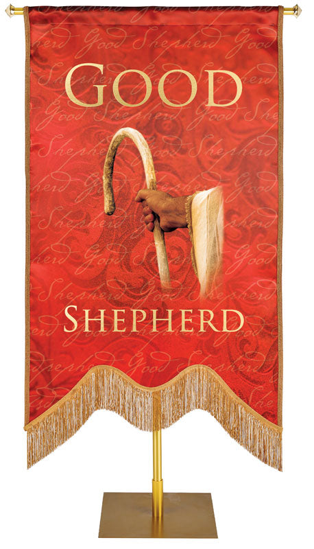 Good Shepherd Embellished Names of Christ Handmade Banner Sculpted M Style