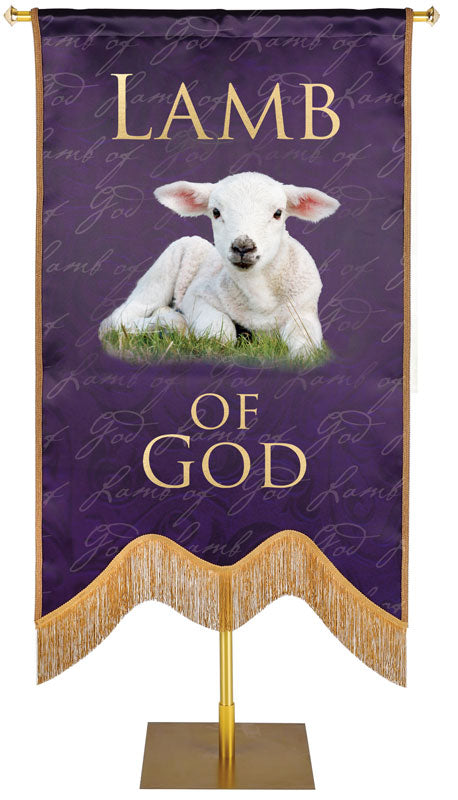 Names of Christ M-Shape Lamb of God Embellished Banner - Handcrafted Banners - PraiseBanners