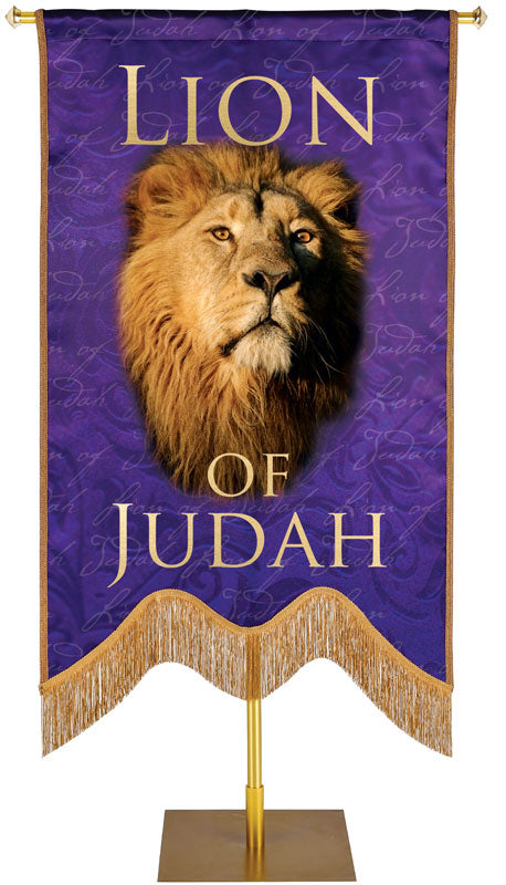 Names of Christ M-Shape Lion of Judah Embellished Banner - Handcrafted Banners - PraiseBanners