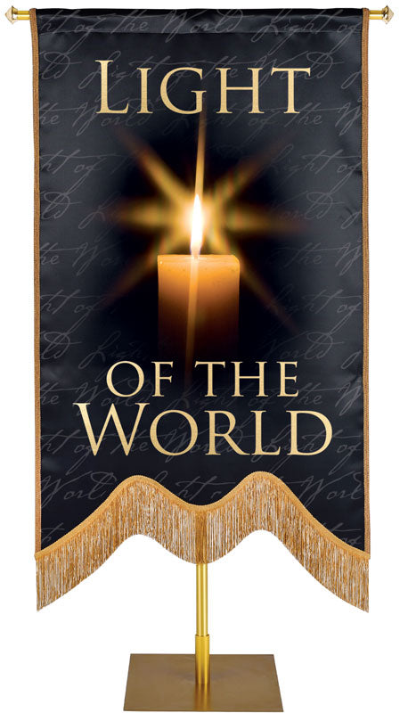 Names of Christ M-Shape Light of the World Embellished Banner - Handcrafted Banners - PraiseBanners