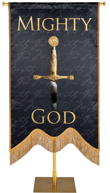 Names of Christ M-Shape Mighty God Embellished Banner - Handcrafted Banners - PraiseBanners