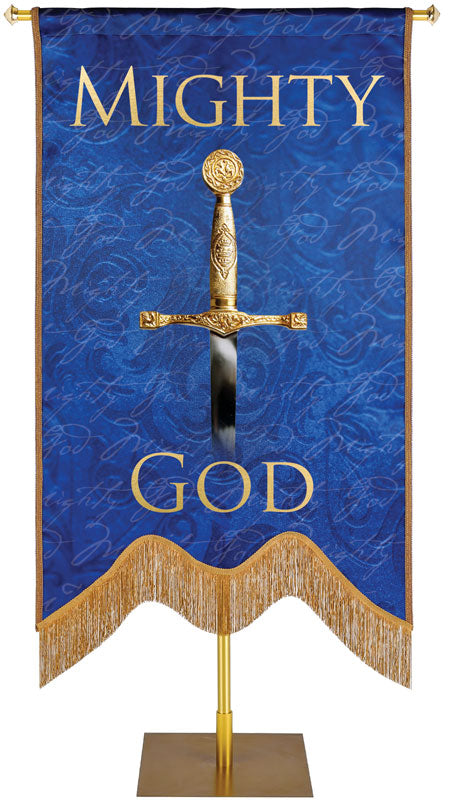 Names of Christ M-Shape Mighty God Embellished Banner - Handcrafted Banners - PraiseBanners