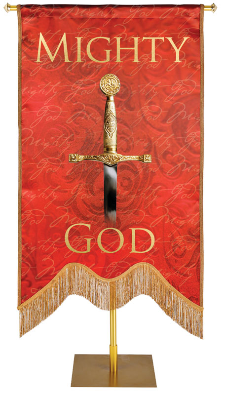 Names of Christ M-Shape Mighty God Embellished Banner - Handcrafted Banners - PraiseBanners