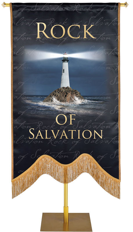 Names of Christ M-Shape Rock of Salvation Embellished Banner - Handcrafted Banners - PraiseBanners