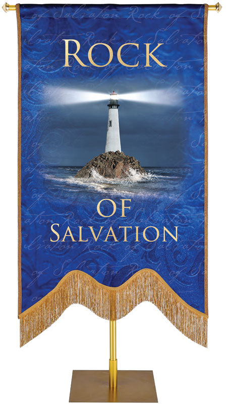 Rock of Salvation Handmade Embellished Names of Christ Banner Sculpted M Style