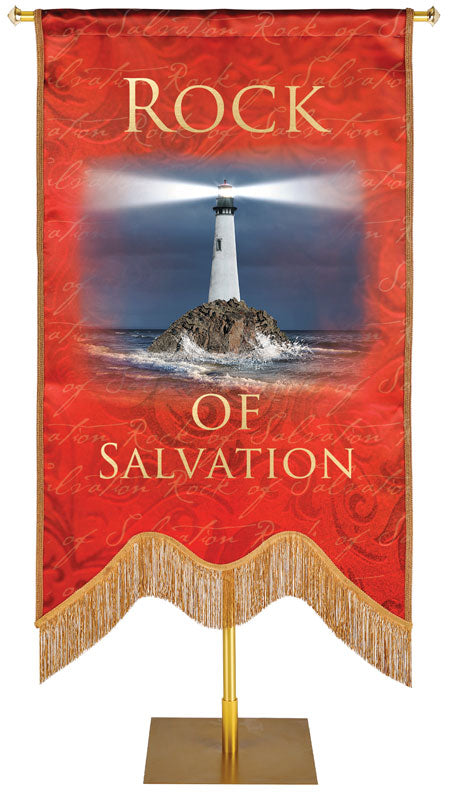 Names of Christ M-Shape Rock of Salvation Embellished Banner - Handcrafted Banners - PraiseBanners