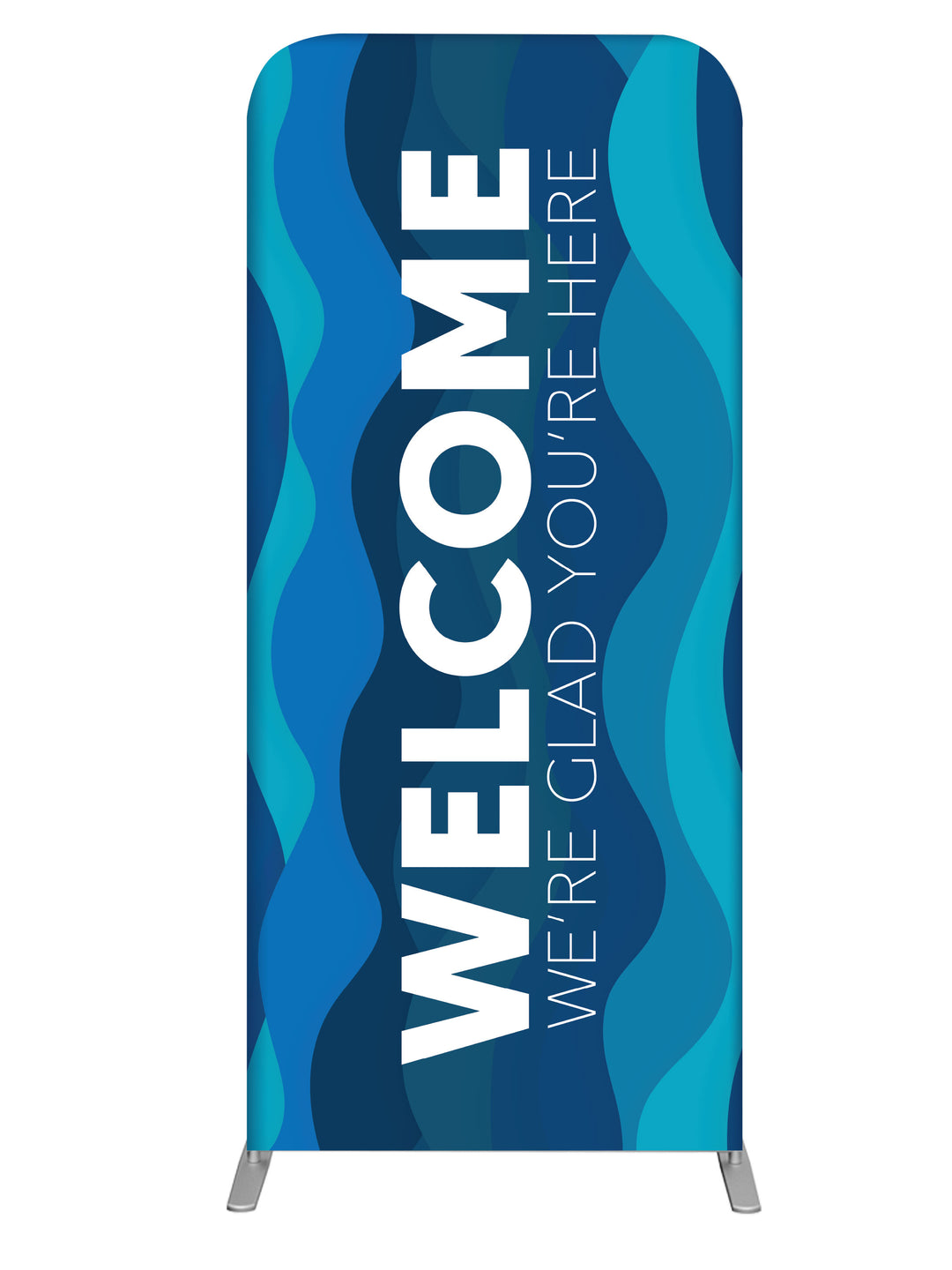 Navy Wave Design Welcome Tube Display and Sleeve Banner Set