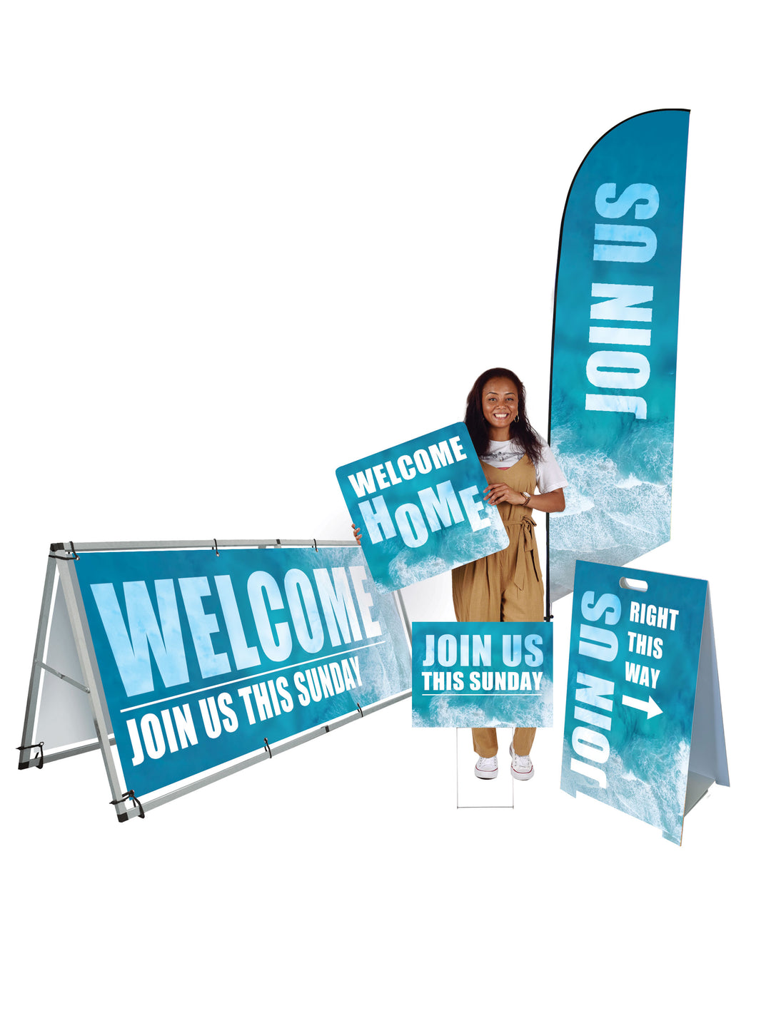 Outdoor Ocean Tide Design Banner and Sign Bundle