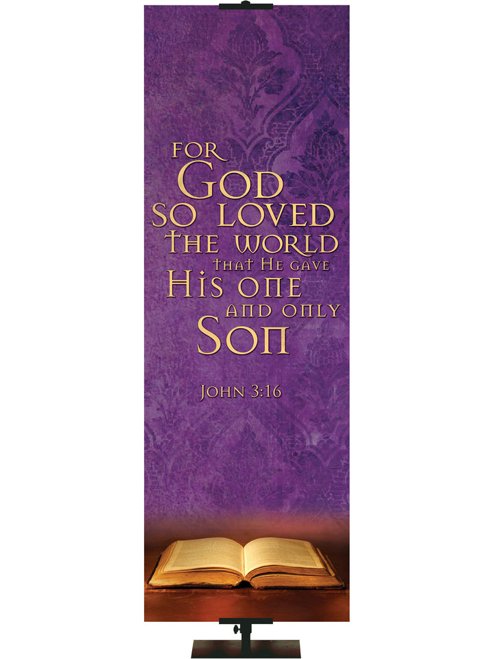 Scriptures For Life For God So Loved - Year Round Banners - PraiseBanners