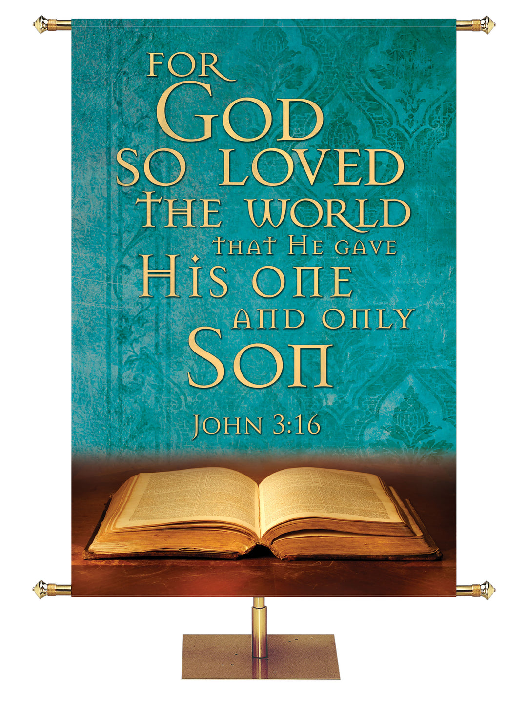 For God So Loved Scriptures for Life Banner in 6 Color Options