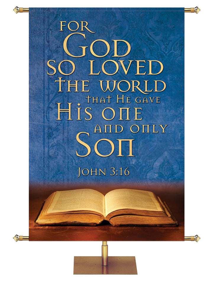 Scriptures For Life For God So Loved - Year Round Banners - PraiseBanners