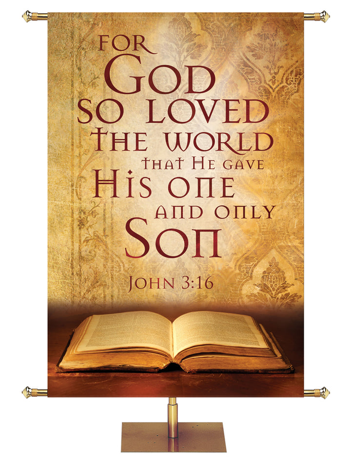 Scriptures For Life For God So Loved - Year Round Banners - PraiseBanners