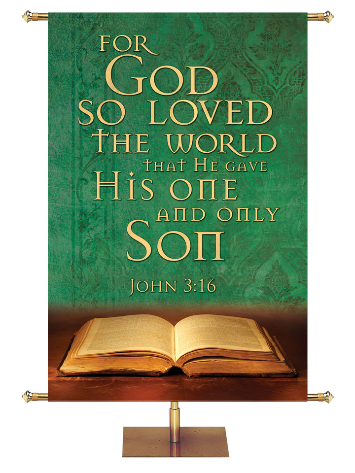 Scriptures For Life For God So Loved - Year Round Banners - PraiseBanners