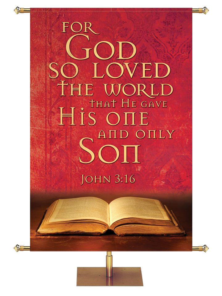 Scriptures For Life For God So Loved - Year Round Banners - PraiseBanners