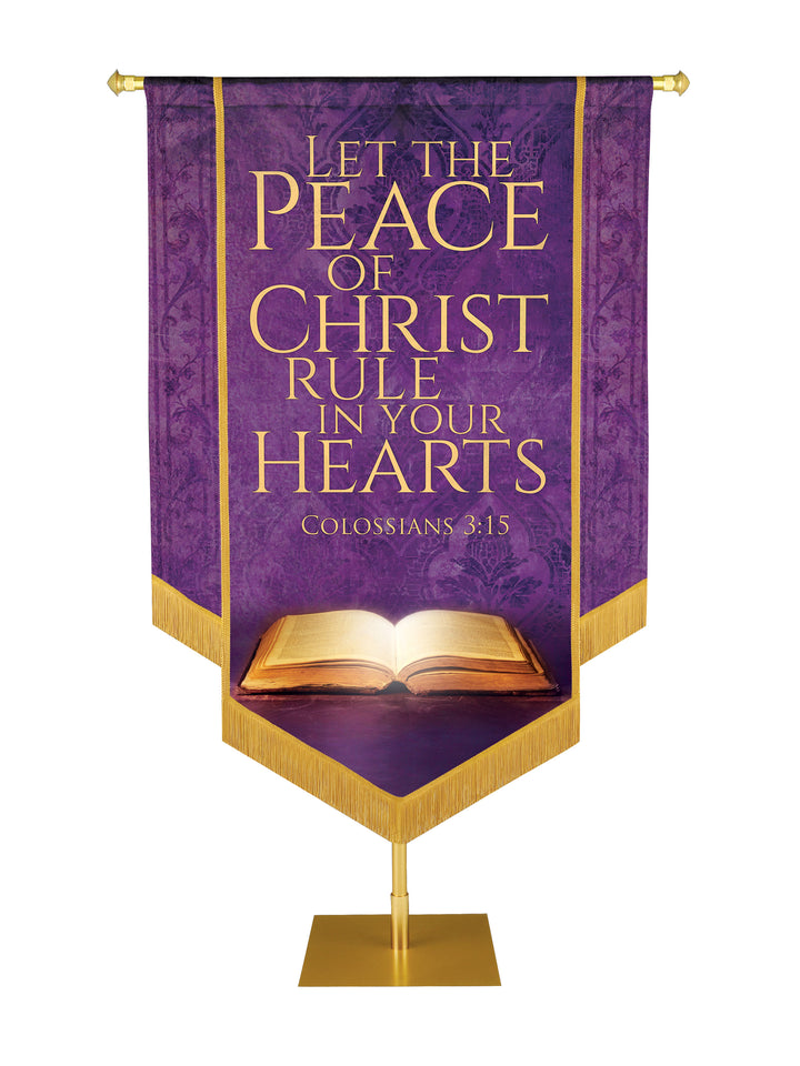 Holy Scriptures Peace of Christ Embellished Banner - Handcrafted Banners - PraiseBanners