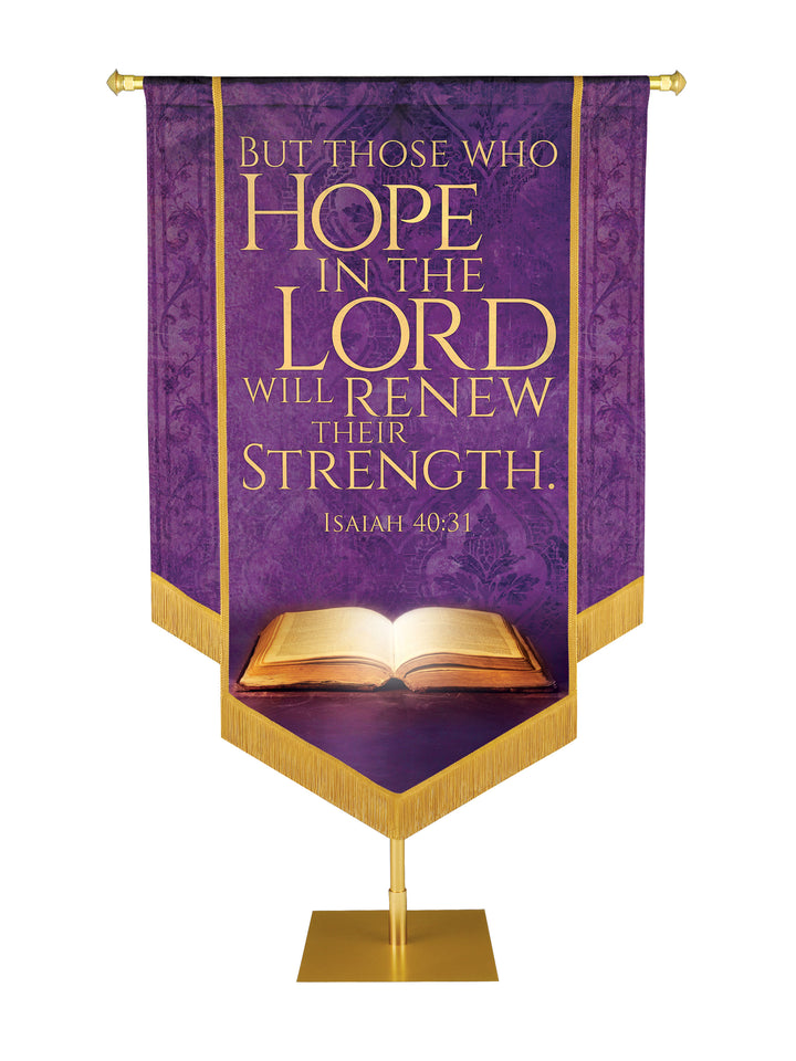 Holy Scriptures Hope in the Lord Embellished Banner - Handcrafted Banners - PraiseBanners