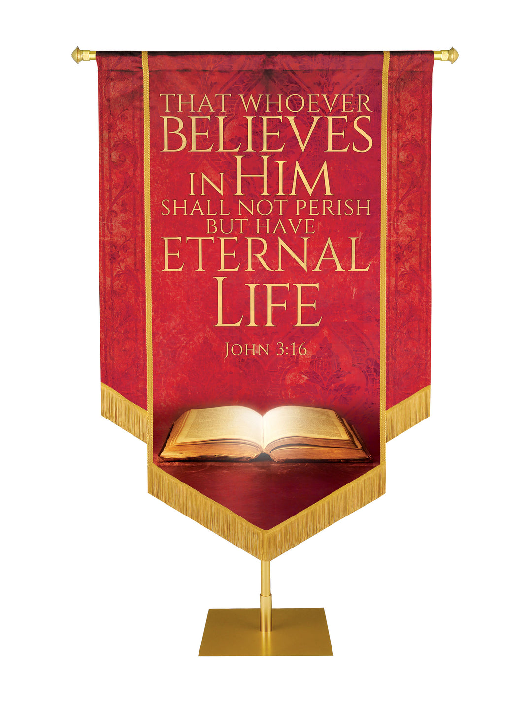 Holy Scriptures That Whoever Believes Embellished Banner - Handcrafted Banners - PraiseBanners