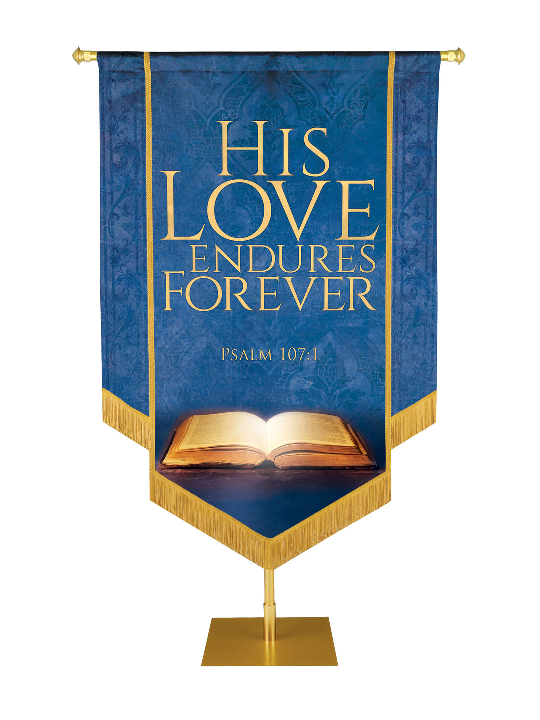 Holy Scriptures His Love Endures Forever Embellished Banner