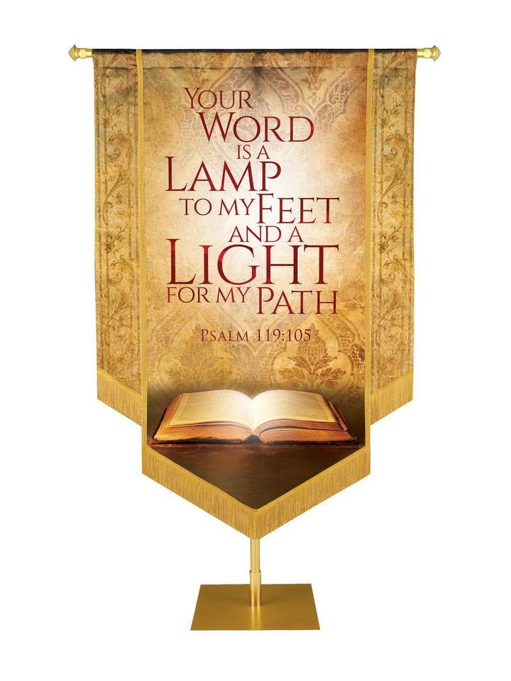 Holy Scriptures Your Word is a Lamp Embellished Banner - Handcrafted Banners - PraiseBanners