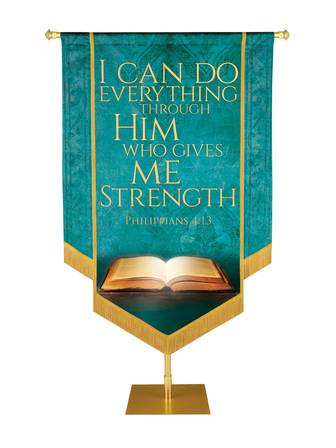 Holy Scriptures I Can Do Everything Through Him Embellished Banner - Handcrafted Banners - PraiseBanners