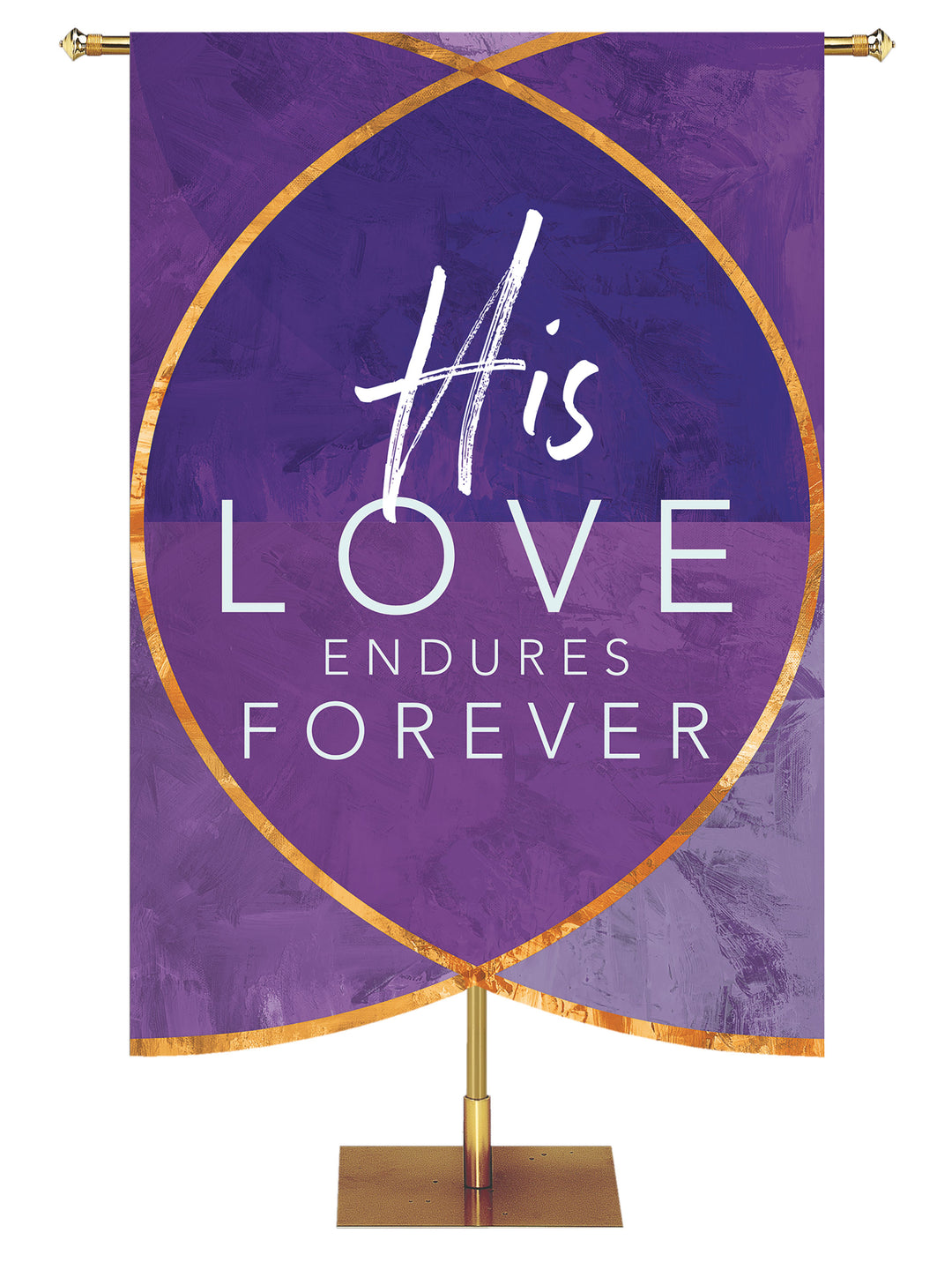 Scripture Silhouettes His Love Endures - Year Round Banners - PraiseBanners