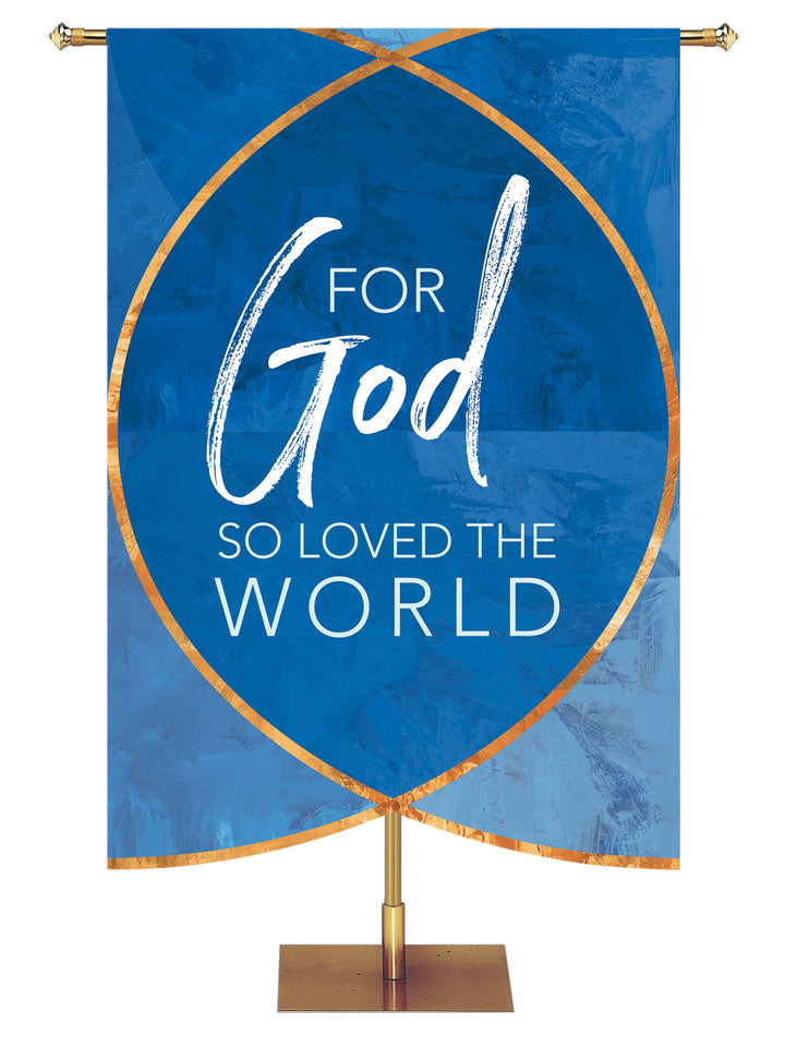 Scripture Silhouettes God So Loved the World - Year Round Banners - PraiseBanners