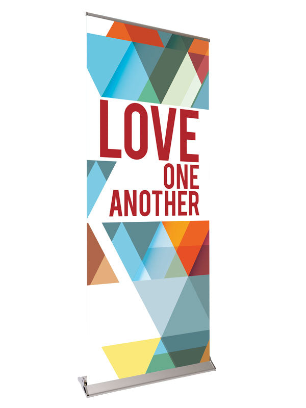 Retractable Banner with Stand The Dynamic Word Love One Another - Year Round Banners - PraiseBanners