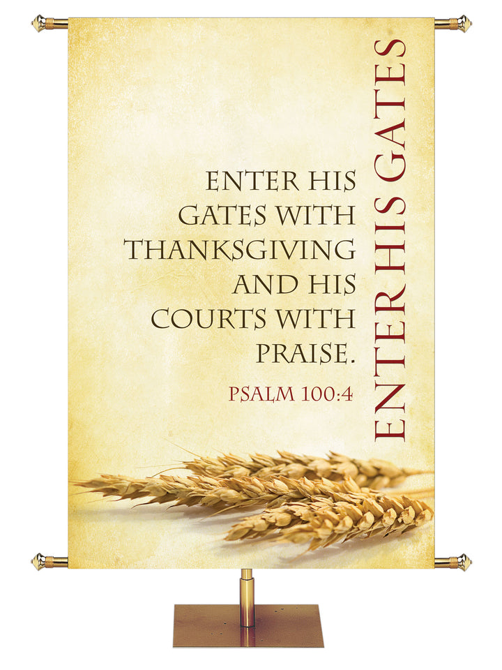 Enter His Gates Traditional Thanksgiving Banner