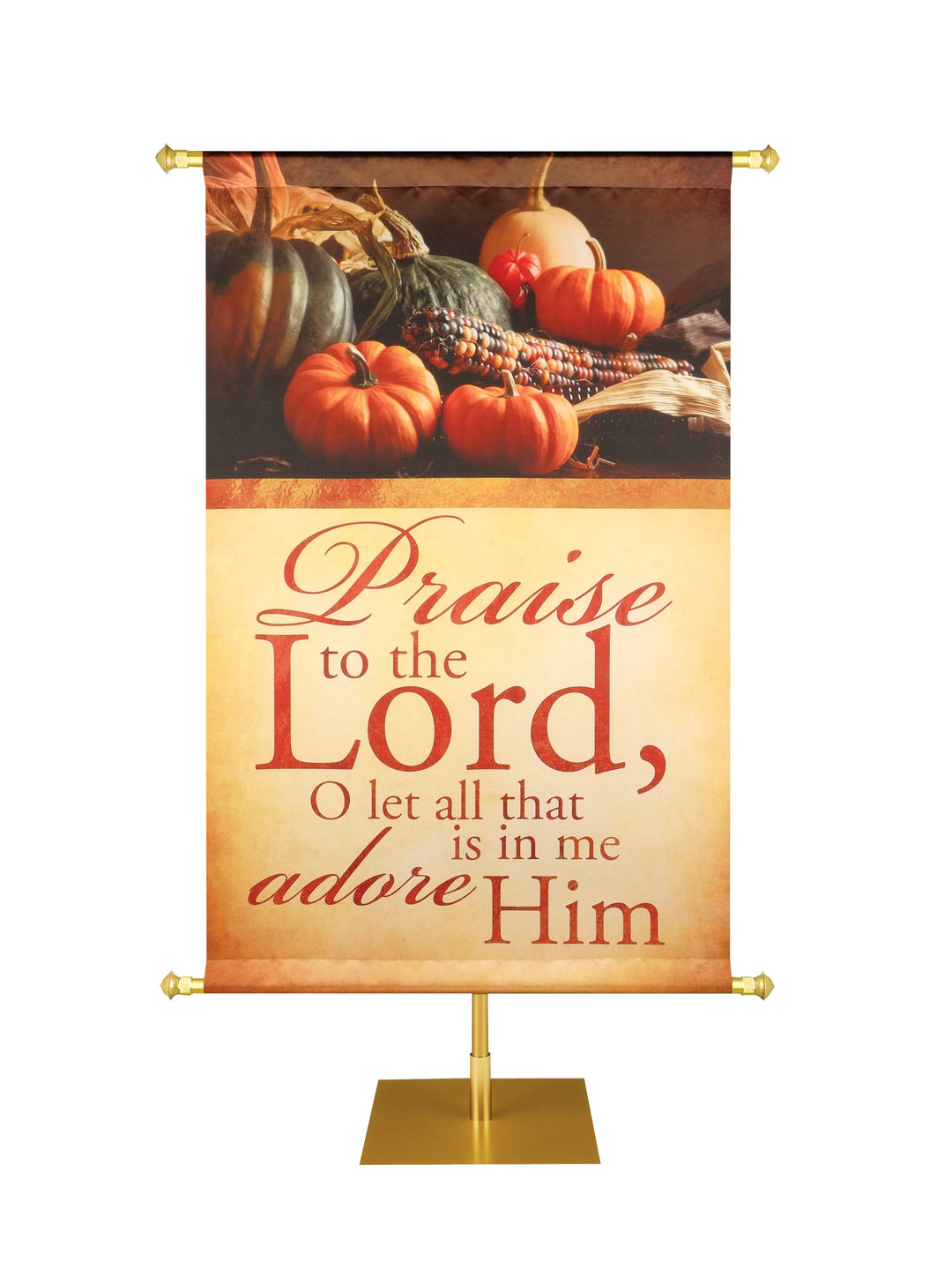 Praise to the Lord Shimmering Foil Fall Thanksgiving Banner