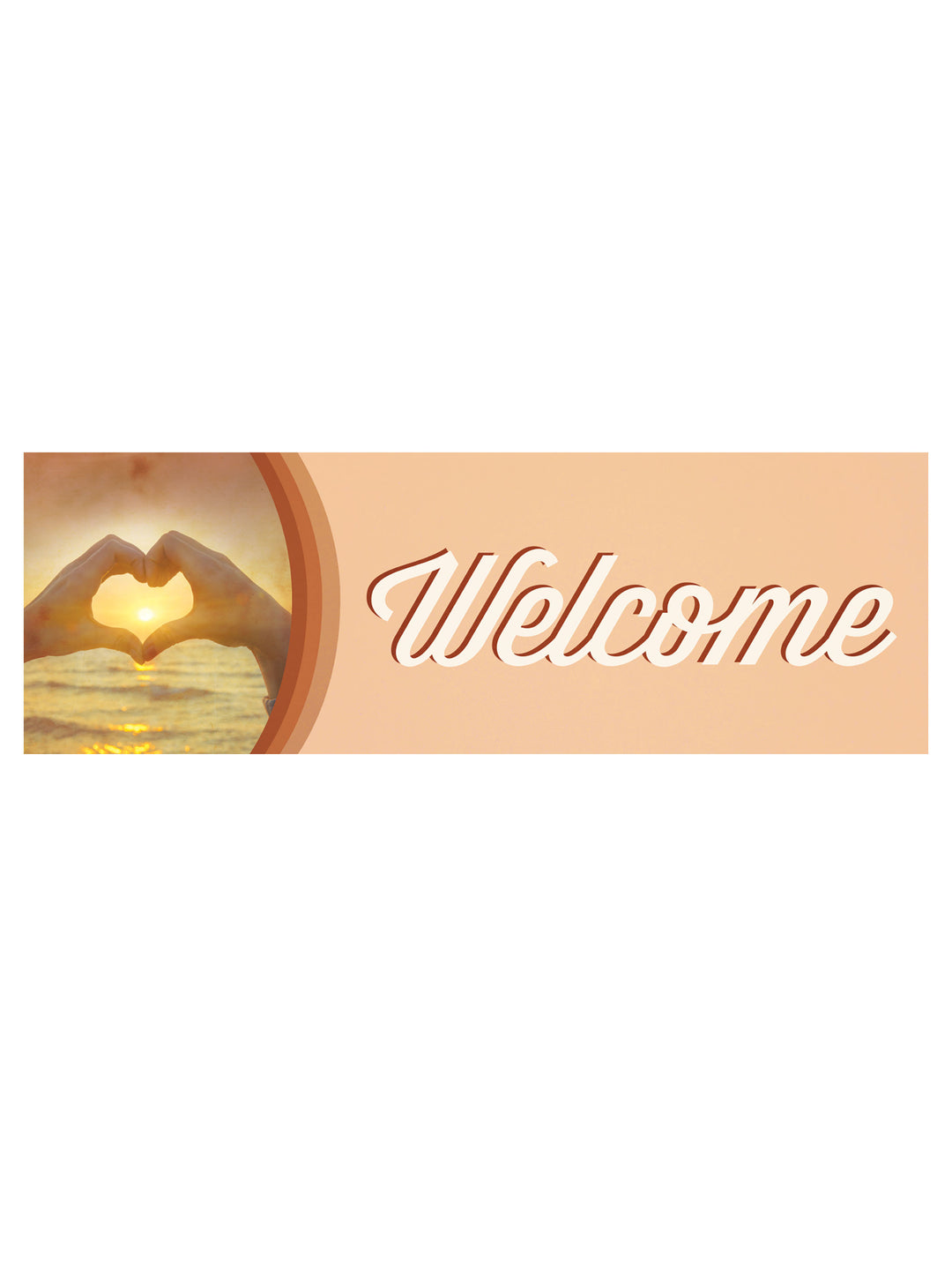 Stock Welcome Banner Heart Hands