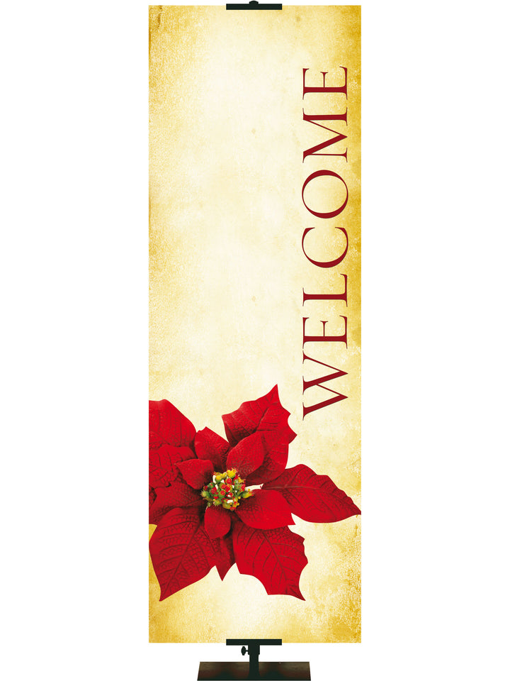 Christmas Poinsettia Welcome Custom Banner