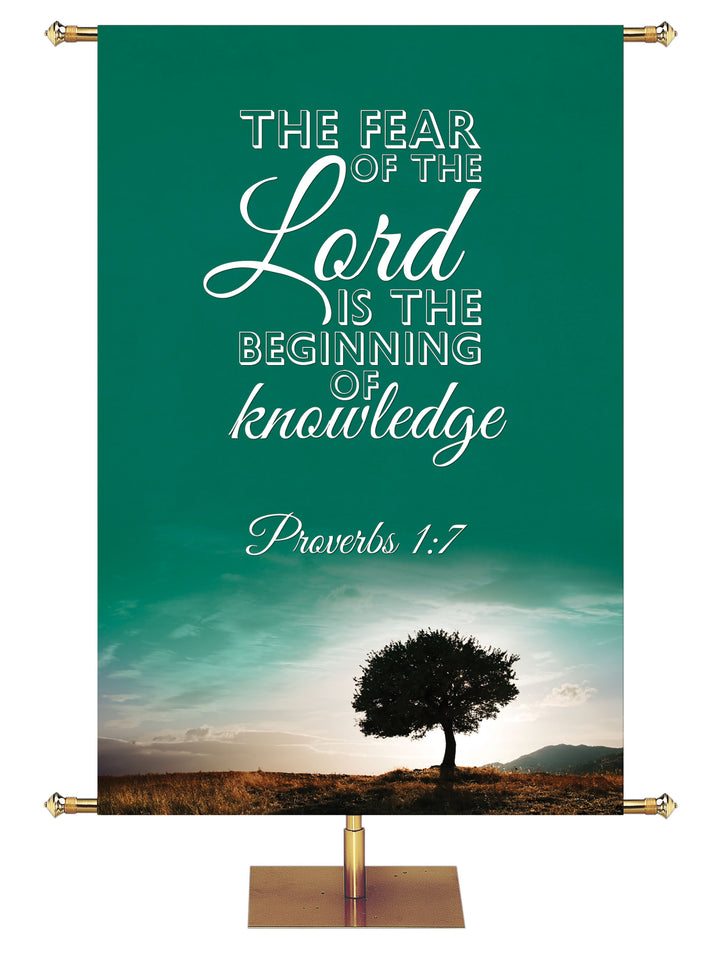 Words of Wisdom Beginning of Knowledge - Year Round Banners - PraiseBanners