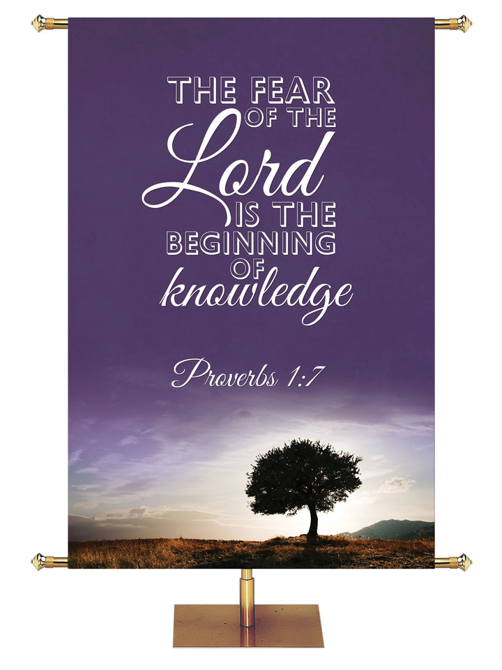 Words of Wisdom Beginning of Knowledge - Year Round Banners - PraiseBanners