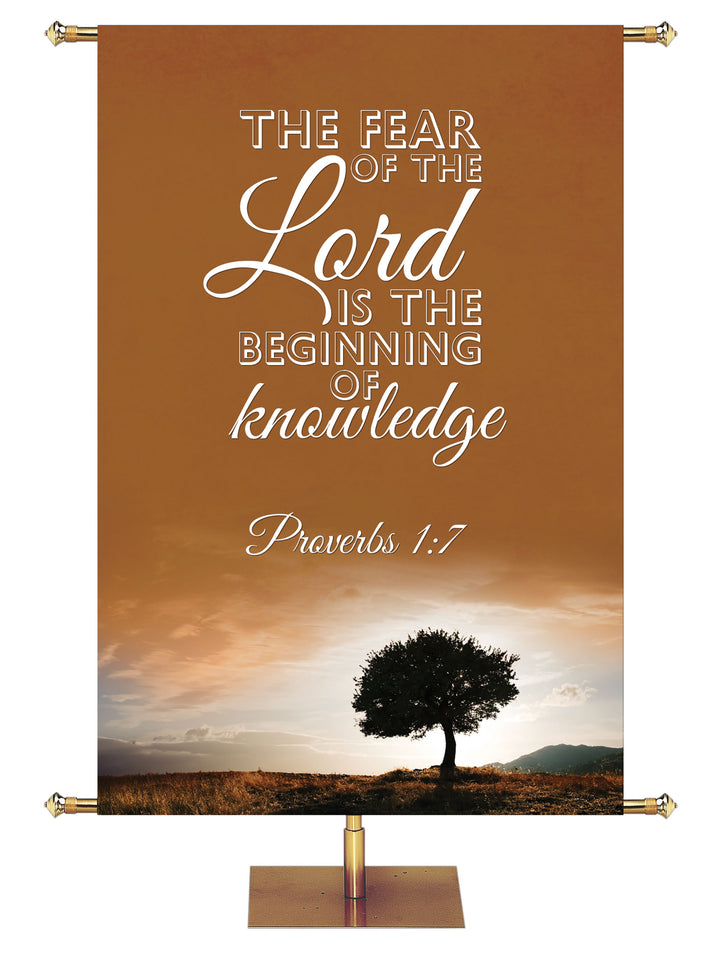 Words of Wisdom Beginning of Knowledge - Year Round Banners - PraiseBanners