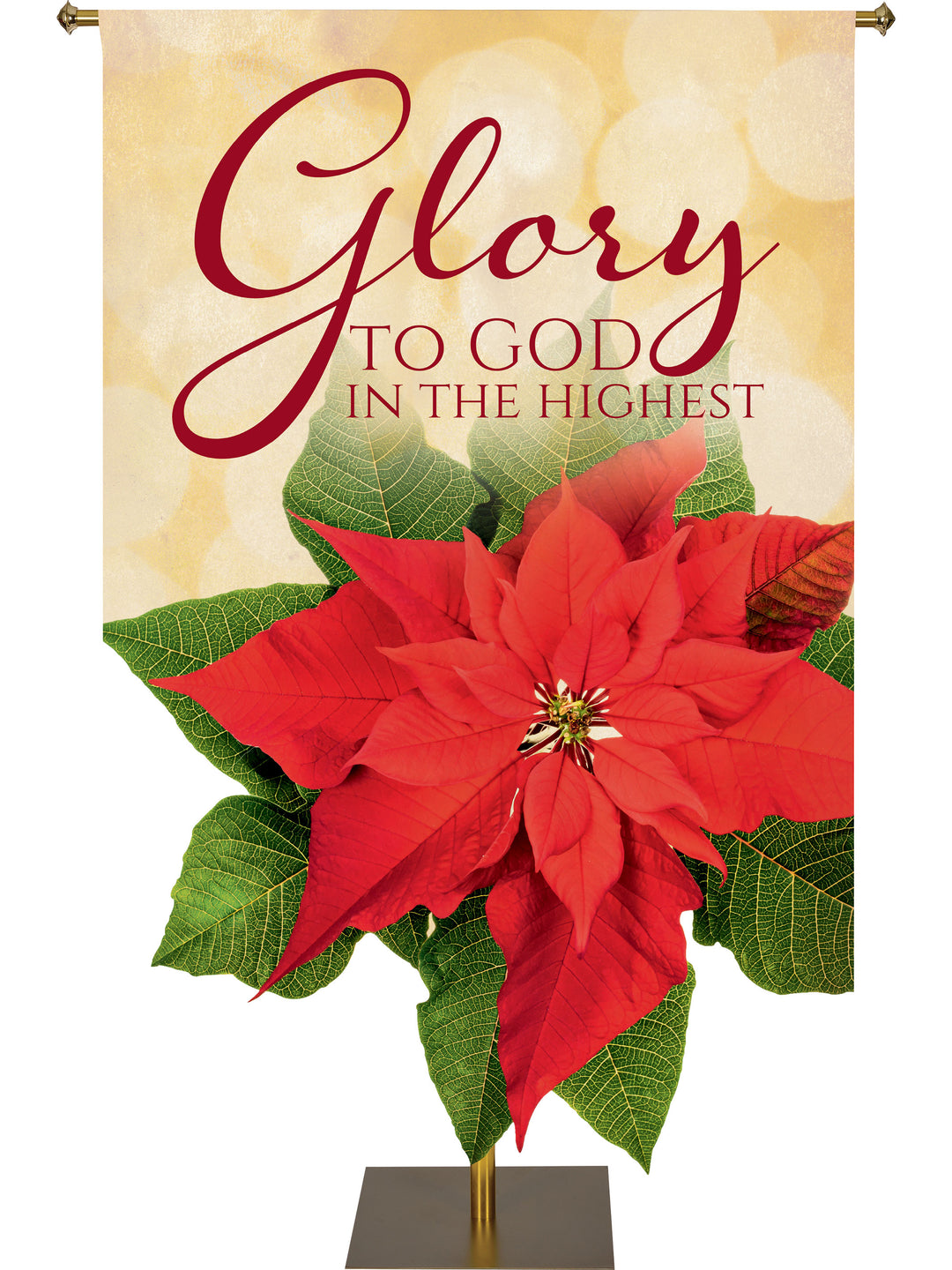 Contours Christmas Banner Glory to God with Sculpted Poinsettia