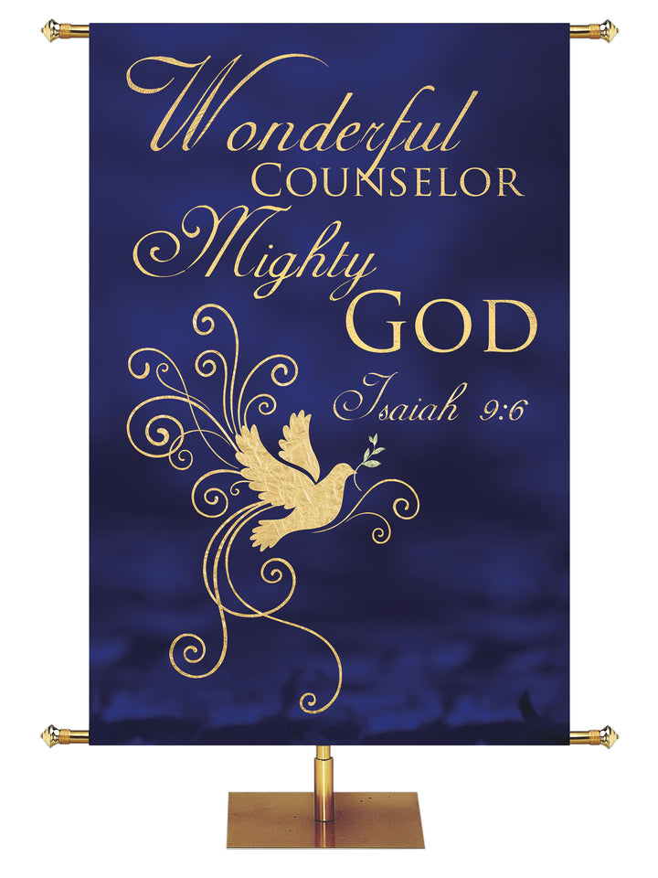 Christmas Foil Wonderful Counselor - Christmas Banners - PraiseBanners