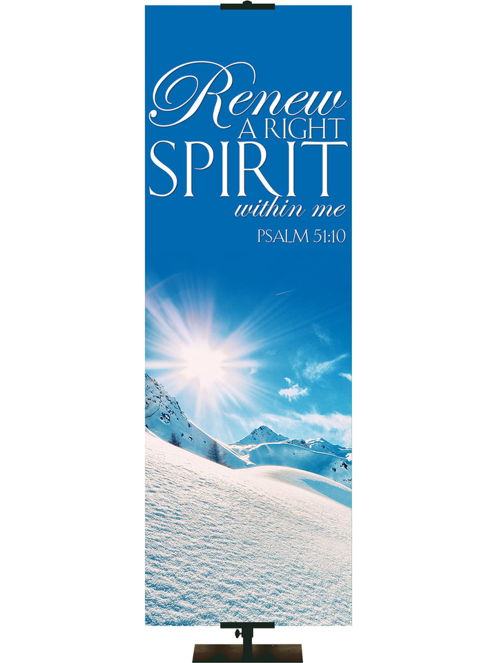 Portraits of Sacred Winter Renew A Right Spirit B - Christmas Banners - PraiseBanners