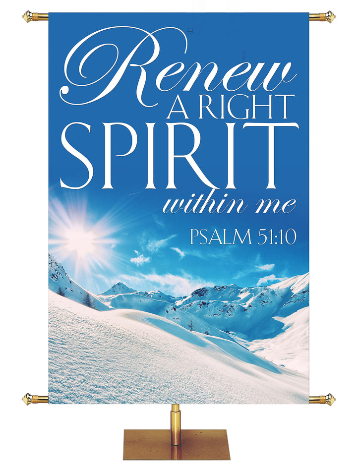 Portraits of Sacred Winter Renew A Right Spirit B - Christmas Banners - PraiseBanners