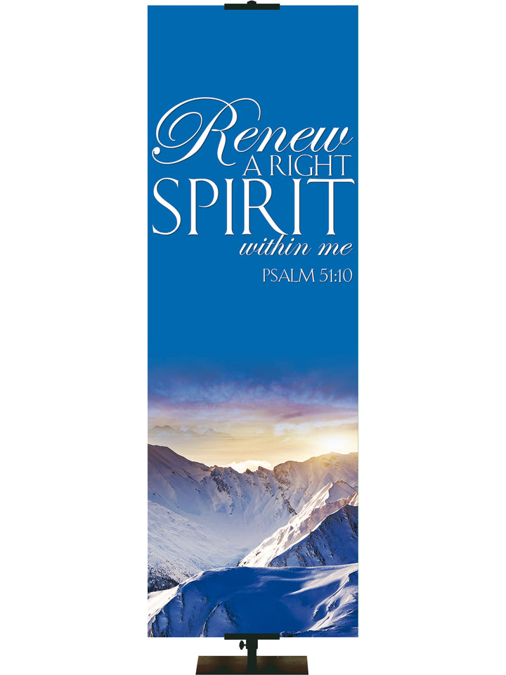 Portraits of Sacred Winter Renew A Right Spirit C - Christmas Banners - PraiseBanners