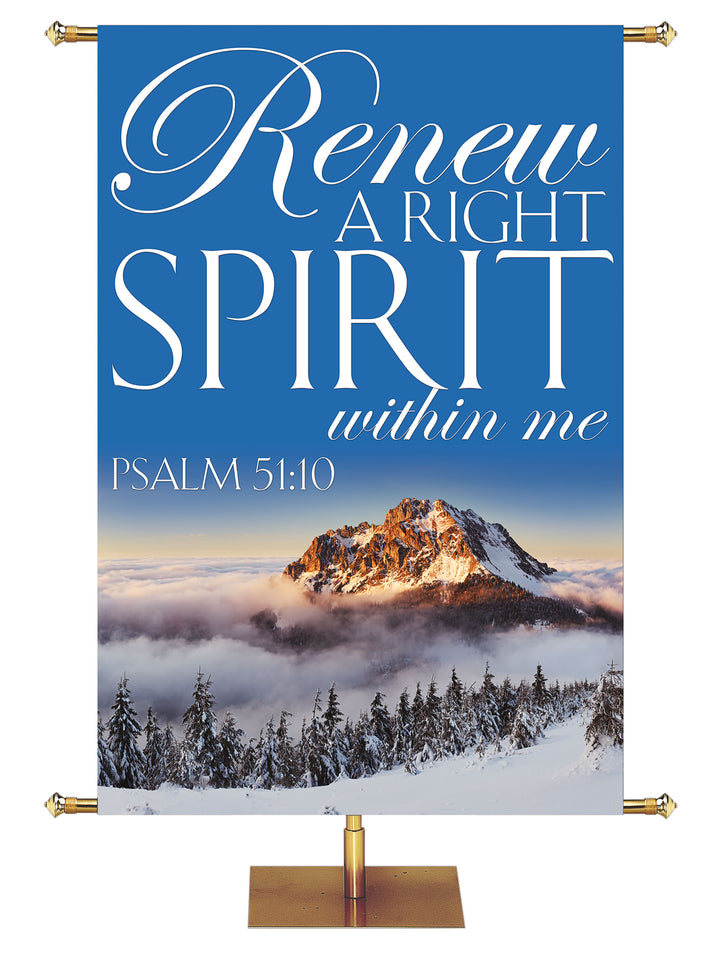 Portraits of Sacred Winter Renew A Right Spirit F - Christmas Banners - PraiseBanners