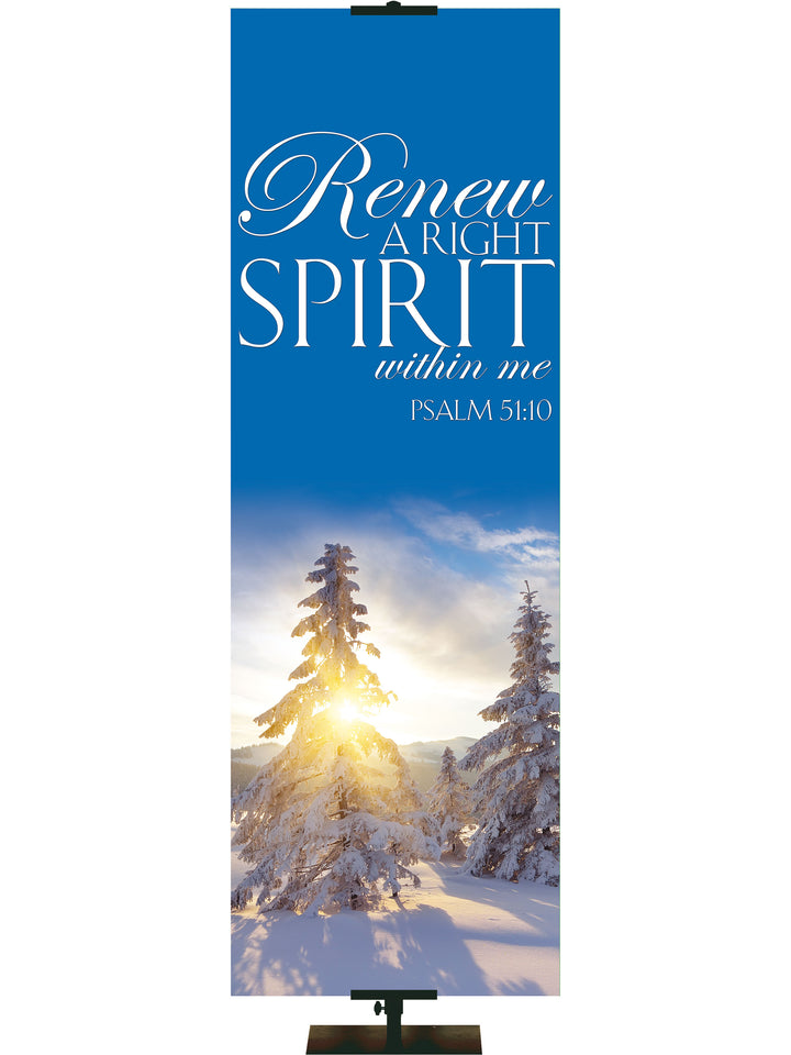 Portraits of Sacred Winter Renew A Right Spirit G - Christmas Banners - PraiseBanners