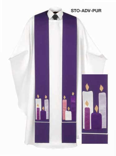 Advent Season Clerical Stole Handmade